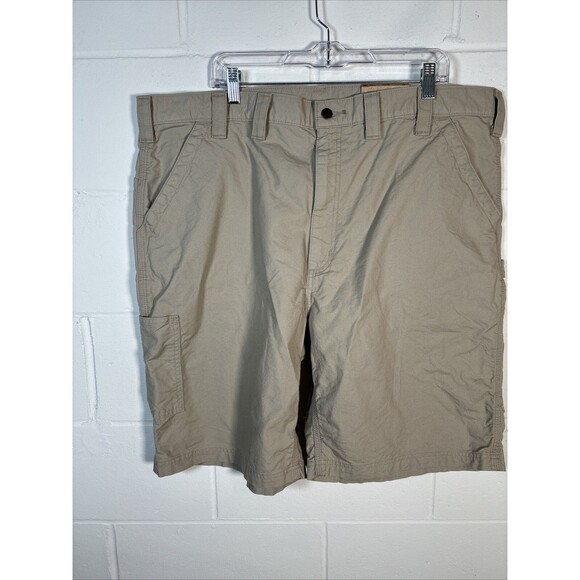 Carhartt Shorts Mens 44 Khaki Carpenter Canvas Work Loose Original Fit B147 TAN - Picture 1 of 10